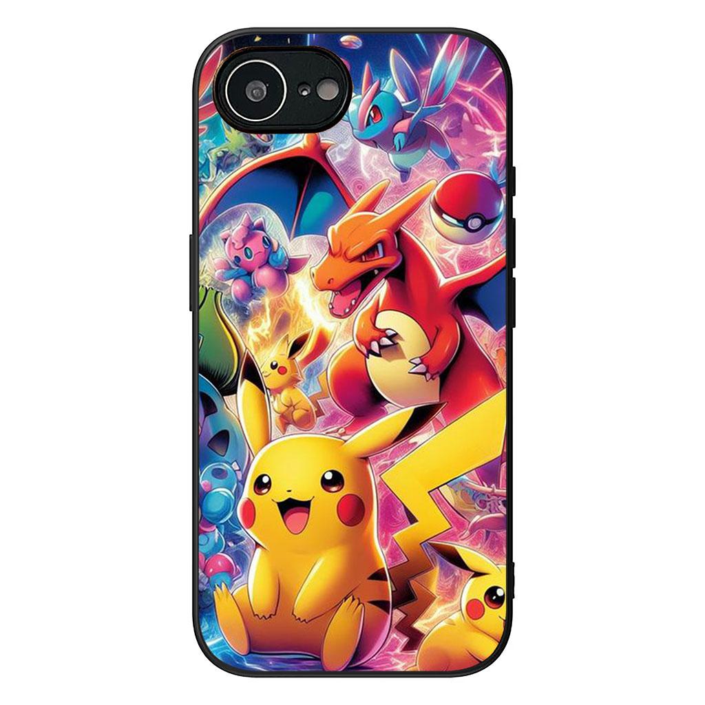 P-Pokemons GO Gengar P-Pikachus Hülle Handyhülle für Apple iPhone 16 15 14 11 Pro Max 7 8 Plus SE2 SE3 SE 2022 2020 Hülle iPhone 16 Pro Max