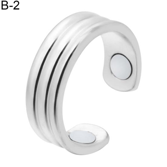 Abnehmen Unisex Magnetischer Anti-Schnarch-Ring Gewichtsverlust Fettverbrennung Gesundheitsfürsorge B silber
