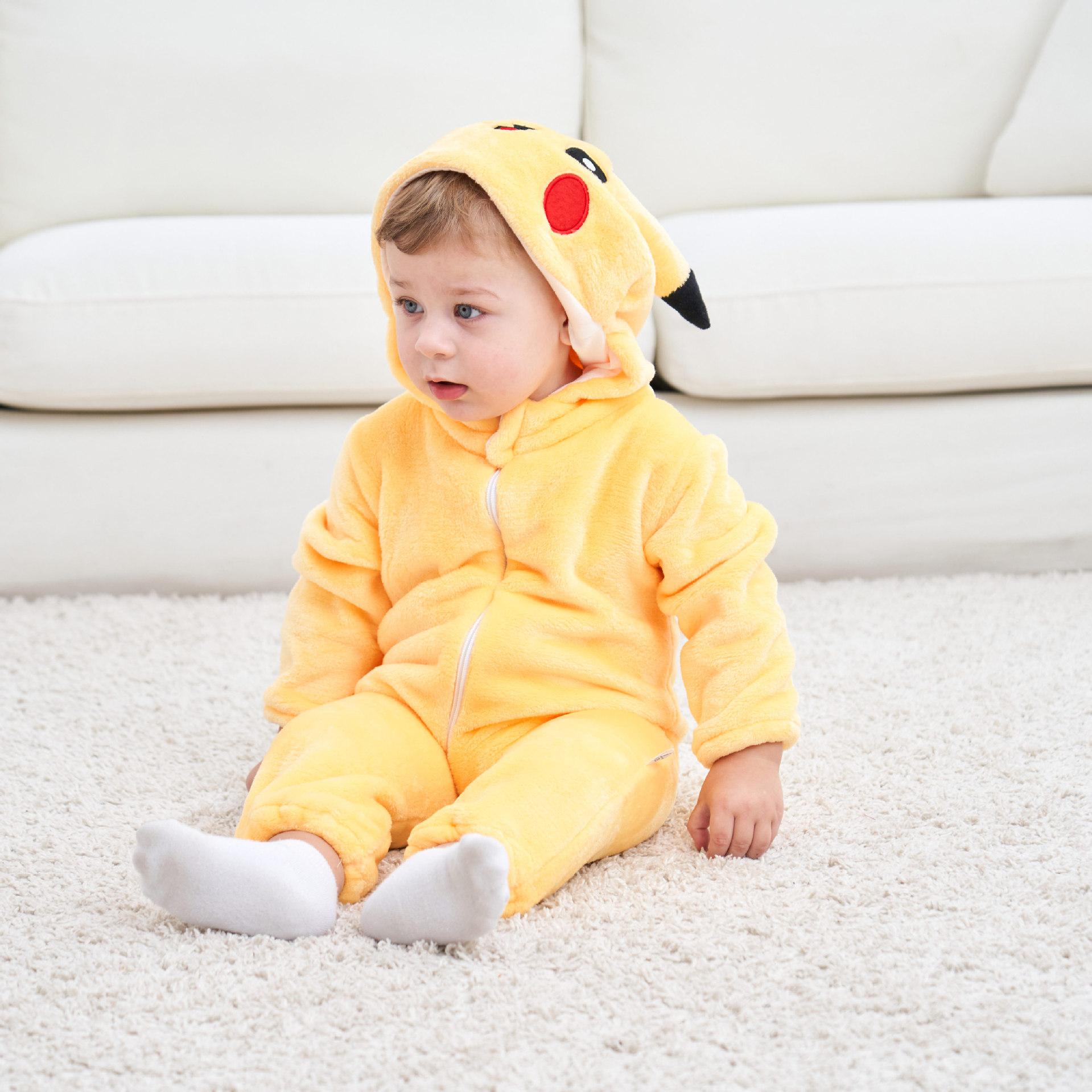 Baby-Strampler, Kigurumi, Tier, Leopard, Husky, Giraffe, Cosplay, warme Kapuzenpyjamas für Kleinkinder, Jungen und Mädchen, Kleidung für Neugeborene, Pyjama-Kleidung 80 beige