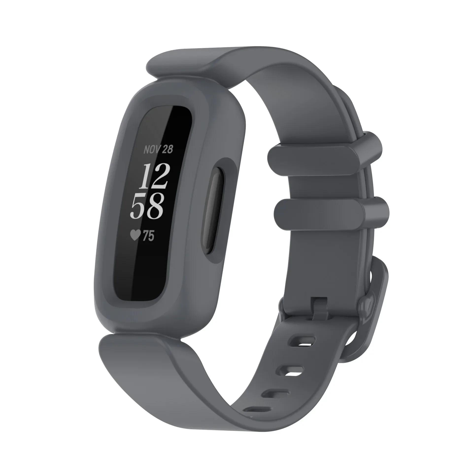 Neues Armband Silikonarmband für Fitbit Ace 3/inspire 2 Smartwatch Armband Ersatz Kinder Armband Uhrenarmbänder For fitbit ace3 grau