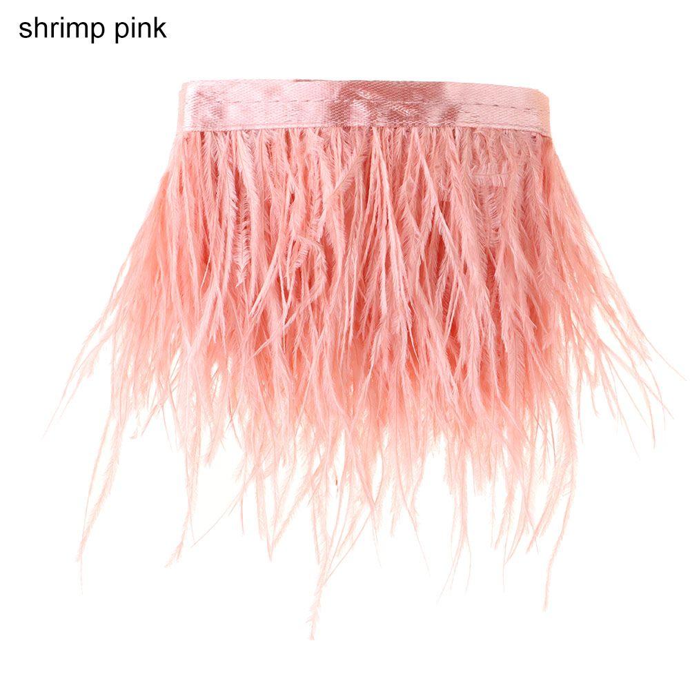 Zubehör Federn Band 1 Meter lang Straußenfedern Trim Federn Band Selvage 8-10 cm breit shrimp pink