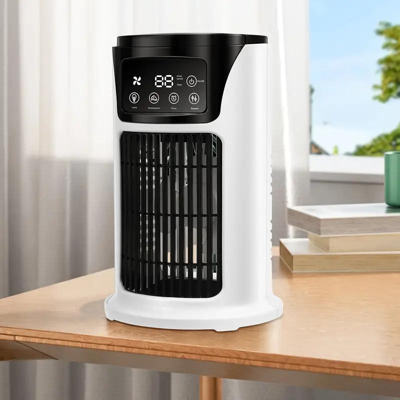 Tragbare Klimaanlage Luftbefeuchter Atmosphäre Licht Ventilator USB Kühler Klimaanlage, Büro Haushalt Essential Cooler USB Portable weiß