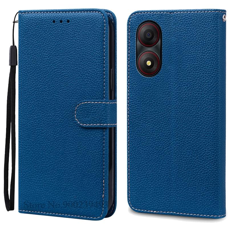 Für ZTE Blade A34 Hülle Brieftasche Leder Flip Back Cover Für ZTE Blade A34 Hülle Weiche Silikon Funda Für ZTE Blade A34 Handyhüllen For ZTE Blade A34 navy blau