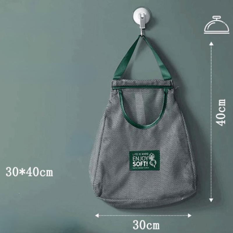 Tragbare PVC-Netz-Aufbewahrungstasche, wiederverwendbare Obst- und Gemüse-Aufbewahrungstasche, Küchenzubehör, waschbare Handtasche Single layer 30*40cm