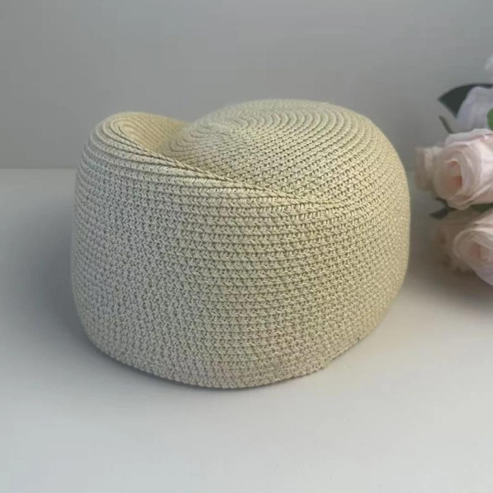 Klassischer Stroh-Barett Hut Eleganter Fedora Hut Modischer Sonnenhut Sommerkleidung beige