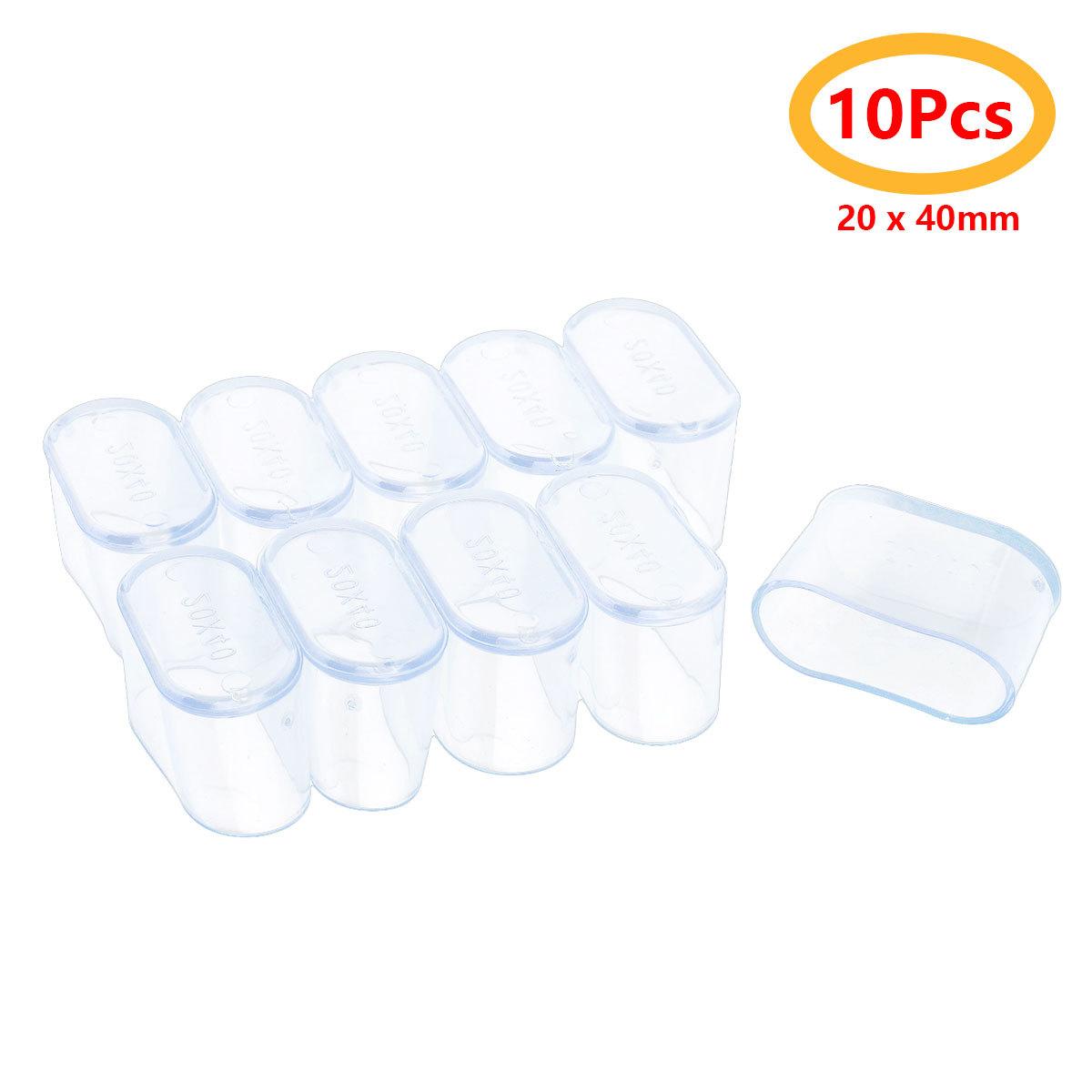 10Pcs Stuhl Bein Kappen Möbel Tisch Fuß Abdeckungen Nicht-Slip Möbel Füße Tipps Kappen 20*40mm 10Pcs Oval Shape reinfarbig