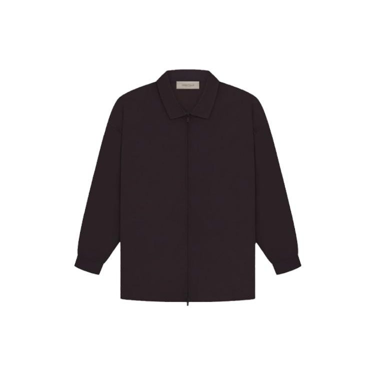 Fear of God Essentials Fleece Kragen Zip-Up Hemdjacke Herren Jacken Pflaume 202BT224195F L