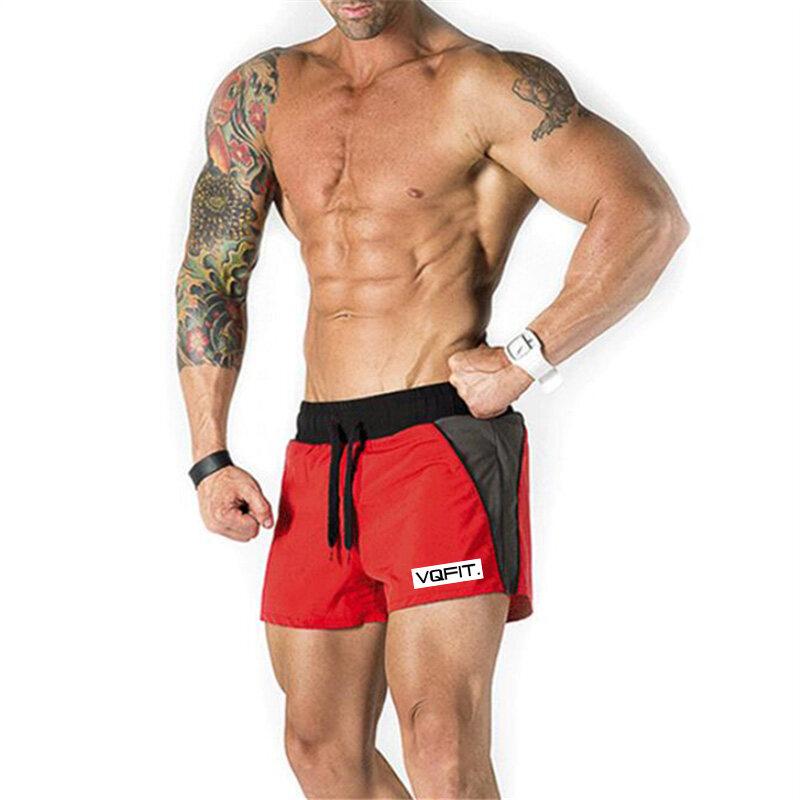 Muscleguys Herren Gymnastikshorts Sommer Casual Bermuda Badeshorts Herren Sport Bodybuilding Shorts Sweatpants Dry Fit Shorts Fitnesskleidung XL rot