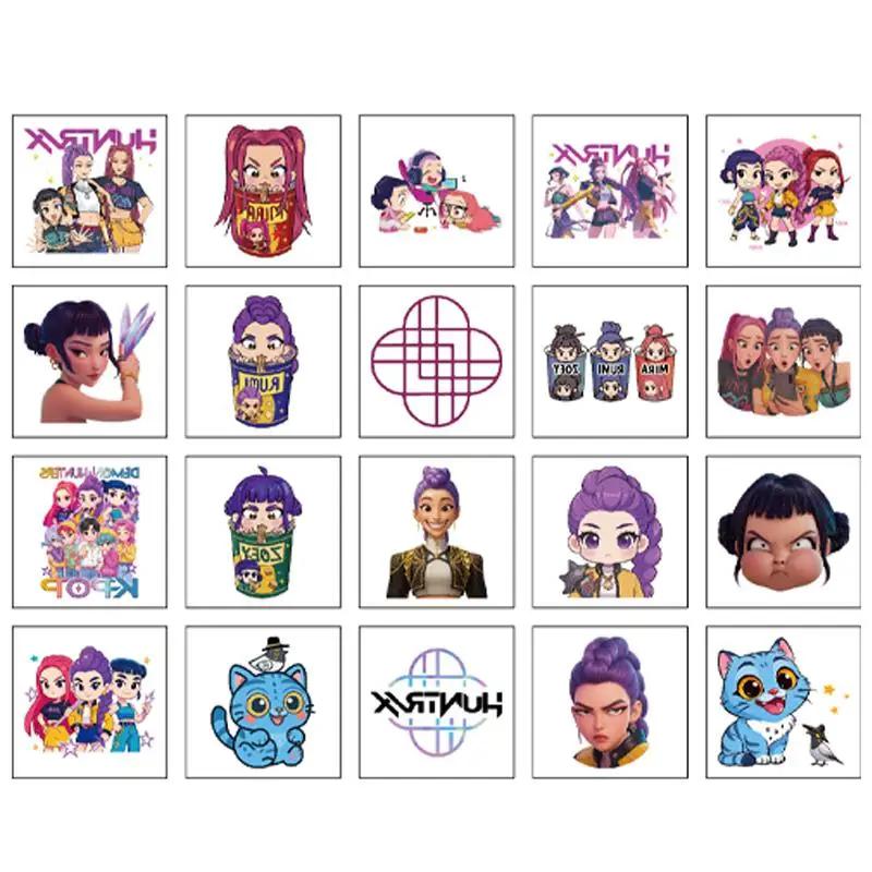 20 Stück Cartoon Kpop Dämonenjäger Rumi Kang Temporäre Tattoo Aufkleber Set Rumi Tattoo Party Geschenke für Fans
