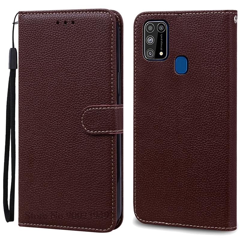 M31 Hülle für Samsung Galaxy M31 Hülle Silikon Leder Flip Wallet Hülle für Samsung M31 Handyhülle M 31 M315F Cover Coque Fundas Samsung M31 (M315F) kaffeebraun