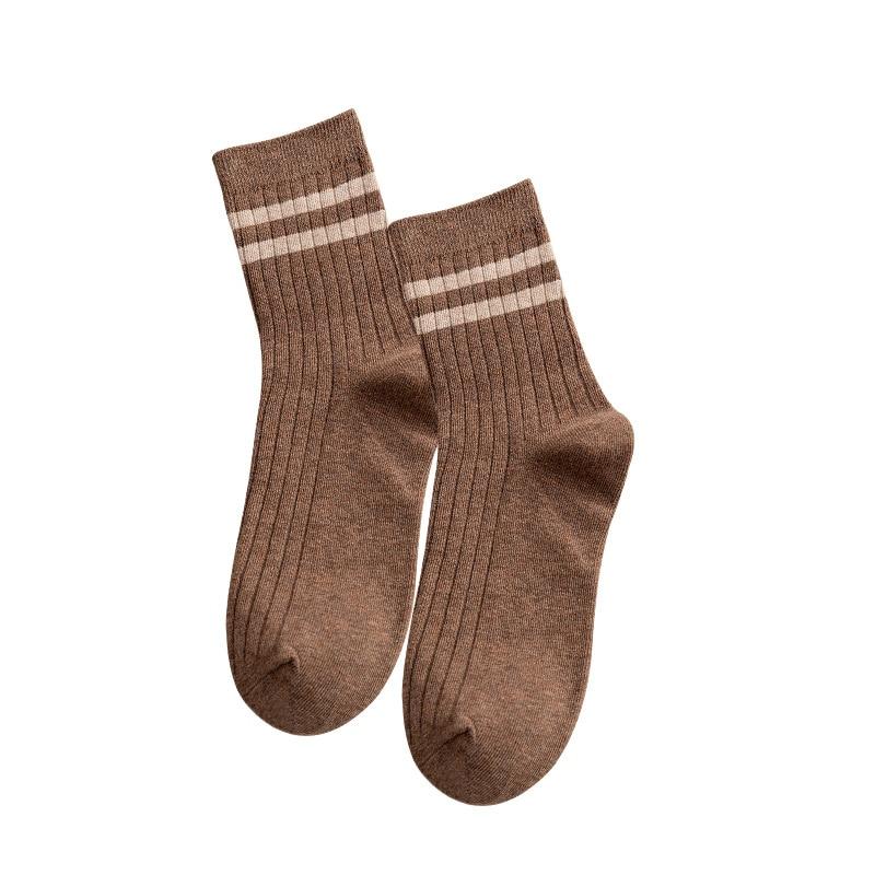 Mode herren Socken Casual Gestreiften Street Hip Hop Skateboard Lange Socken Baumwolle Atmungsaktiv Harajuku Männer Männlich Crew Socken Geschenke kaffeebraun