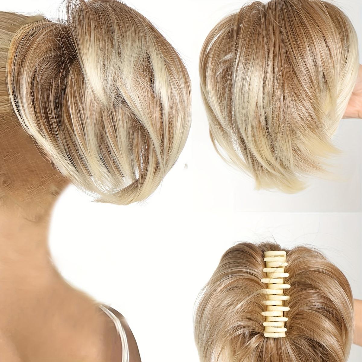 10 Zoll Klaue Clip Kurze Pferdeschwanz Haarverlängerungen Biegsame Metalle Messy Bun Haarteil Wellig Lockig Gefälschte Haarteile Synthetisch