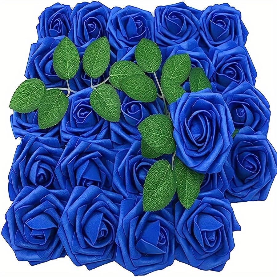25 Stück Kunstblumen, Kunstblumen Rosen mit Stiel für DIY Hochzeitssträuße Tafelaufsätze Arrangements Party Heimdekoration green