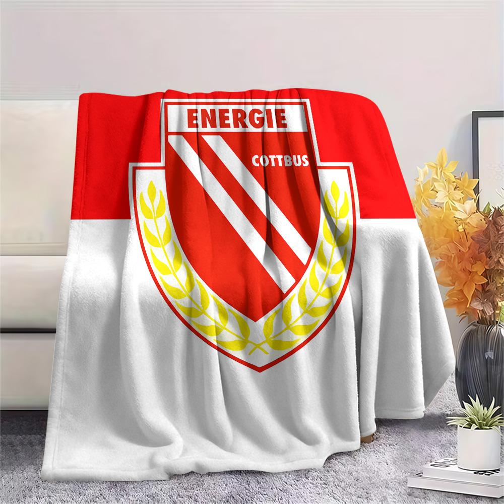 Energie Cottbus Print Flanelldecke, Hohe Qualität, Bequem für alle Jahreszeiten, Heimdekoration, Wärme und Komfort, Perfekt für Weihnachtsgeschenke 80cm x 120cm