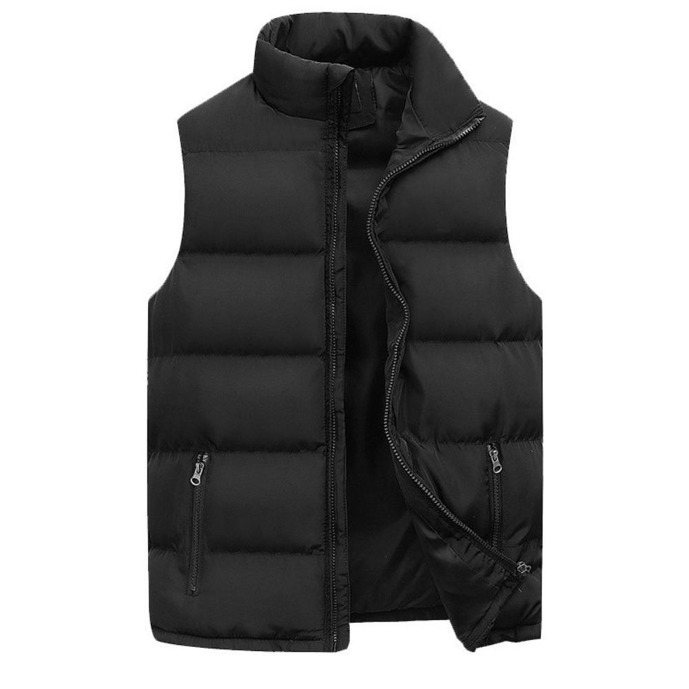 Männer Frühling Winter Ärmellose Jacke Casual Outdoor Sport Streetwear Alle-spiel Reißverschluss Freizeit Mantel Warme Weste Jacke XXXL schwarz
