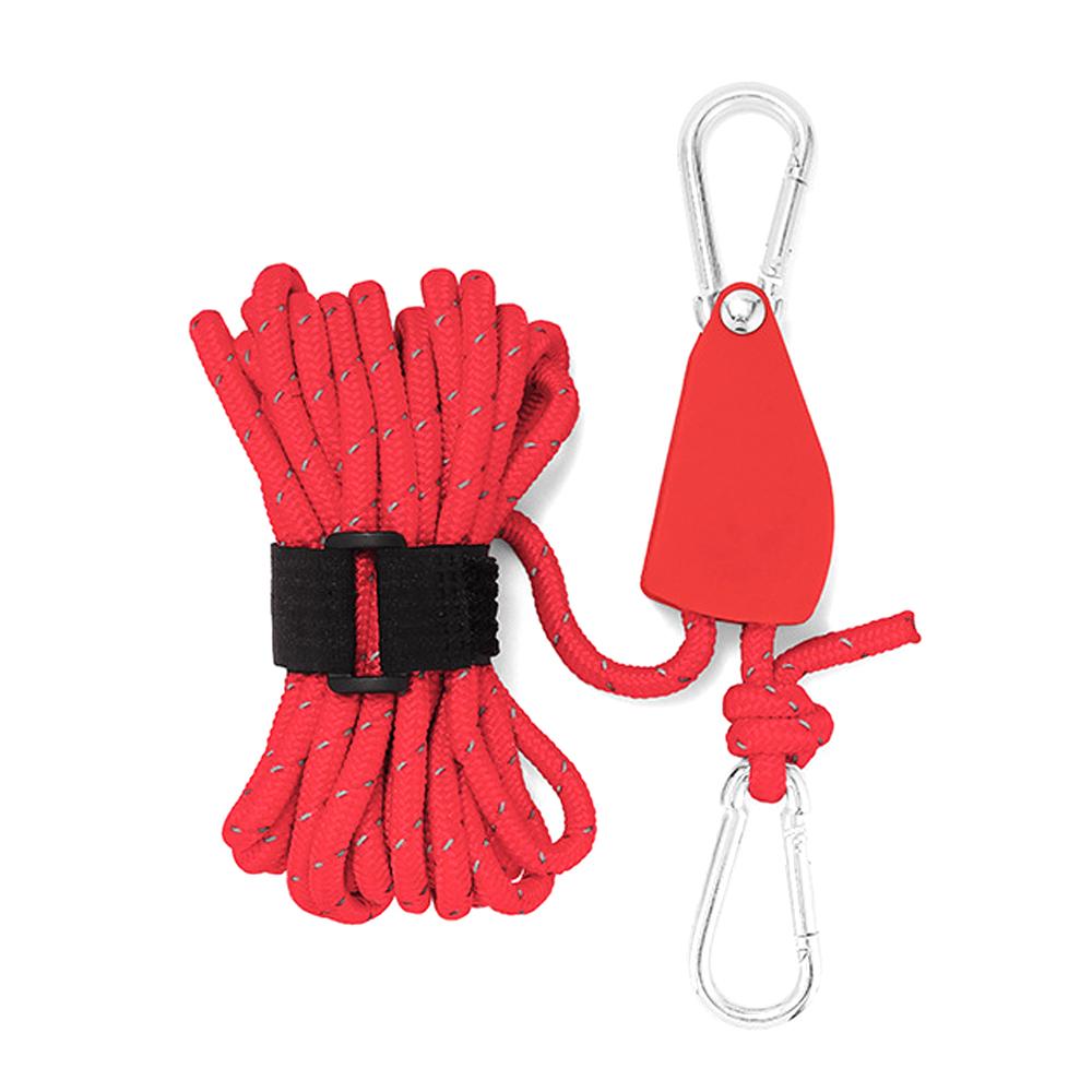 Outdoor Camping verdicken Pulley Seil verstellbar Zelt Baldachin Seil Heberolle Haken Zelt Baldachin L rot
