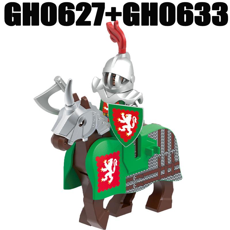 Mittelalterliche Militär Europa König Soldaten Figuren Bausteine Burg Löwenritter Schwert Infanterie Waffe Krieger Steine Spielzeug Geschenke