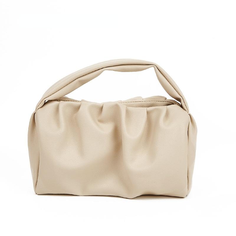 Damenhandtasche Einfache Wolkentasche Hochwertige Einfarbige Handtasche Trendige Vielseitige Handtasche Make-up-Tasche 20*7*12cm weiß