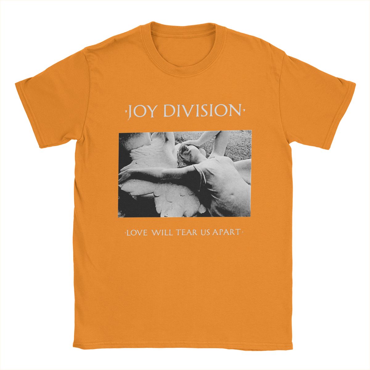 Joy Division Us Apart T-Shirts Herren Reine Baumwolle Vintage T-Shirts Rundhals T-Shirts Kurzarm Kleidung Übergröße XXXL orange