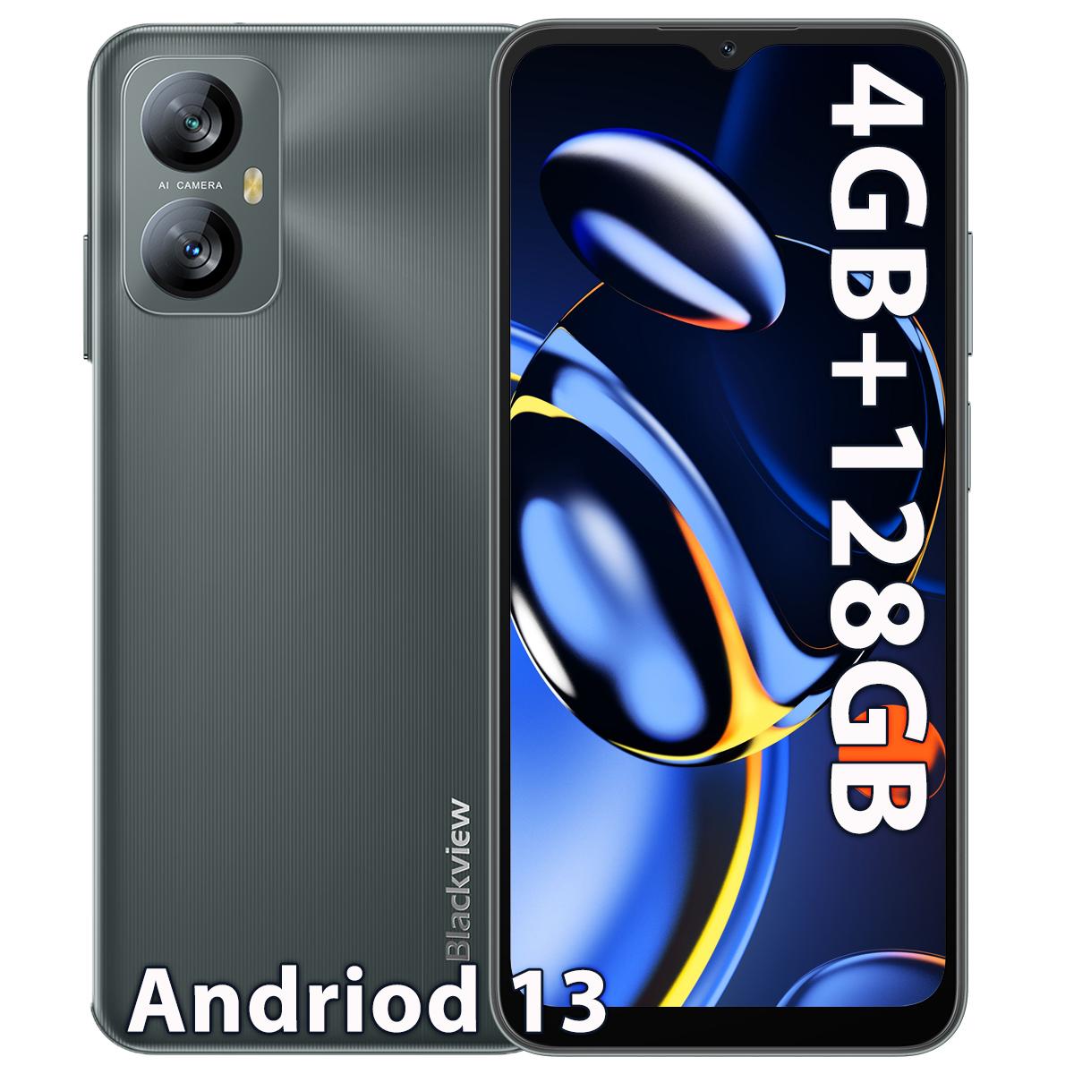 Blackview A52 Pro Neues Smartphone 4GB 128GB 6,5 Zoll Android 13 Handy 5180mAh Dual 4G 13MP Rückkameras Mobiltelefon 4GB+128GB schwarz