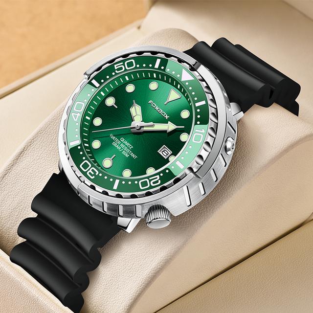 LIGE Neue Taucheruhr für Männer Top-marke Luxus herrenuhren 50 mt Wasserdichte Leuchtuhr Sport Armbanduhr silber/grün
