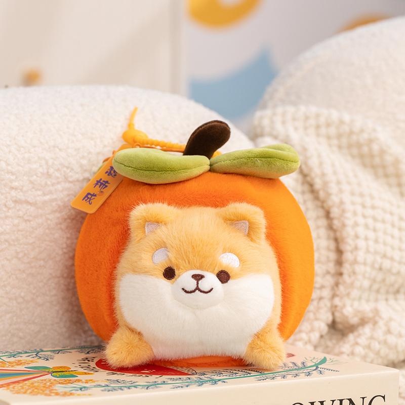 Lustige Tiere Serie Tiere in Früchten Shiba Inu Schwein Capybara Apfel Kaki Kombination Hundekissen Plüschtiere Entzückende Puppen Geschenk about 15cm
