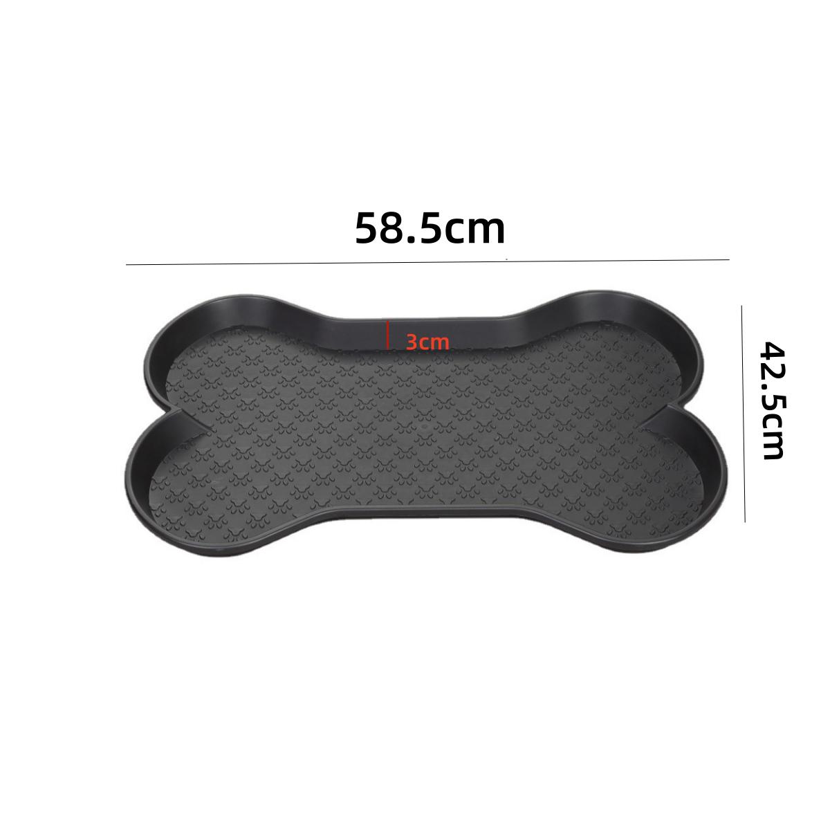 Bone Pet Tischset Katzenfutternapf Matte Hundefutter Matte Katze Hund Trinken Fütterung Tischset Silikon Wasserdicht Rutschfeste Pet Feeder Matten schwarz