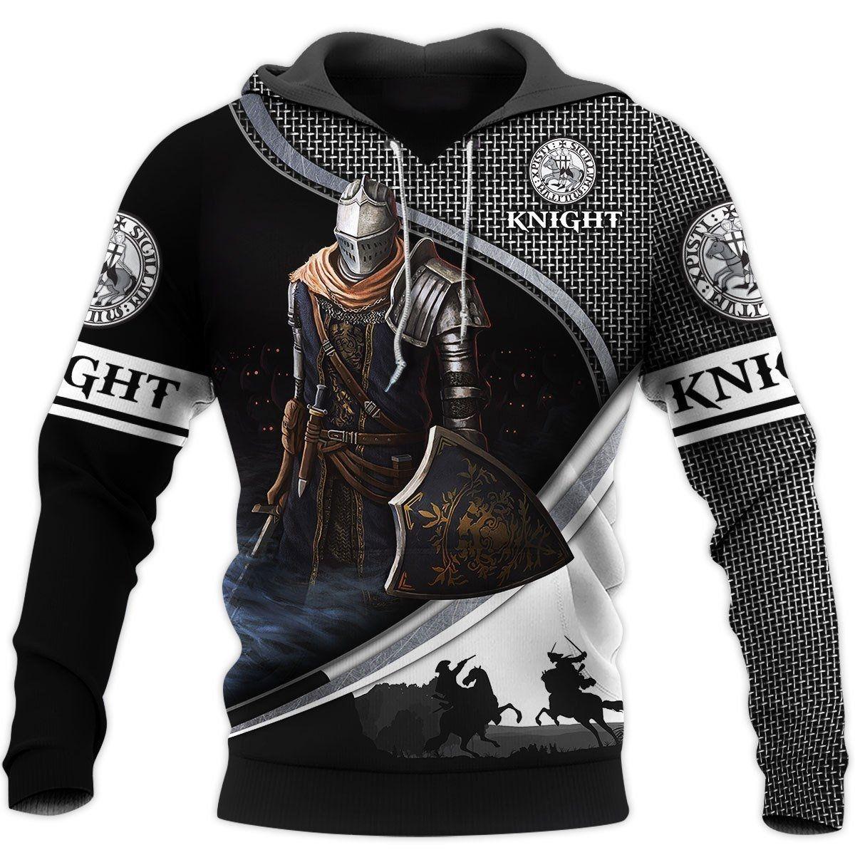Knights Templar Herren Hoodie 3D-Druck Übergroßes Sweatshirt Mode Lose Jacke Pullover Lässige Kapuzen-Streetwear-Oberteile 3XL