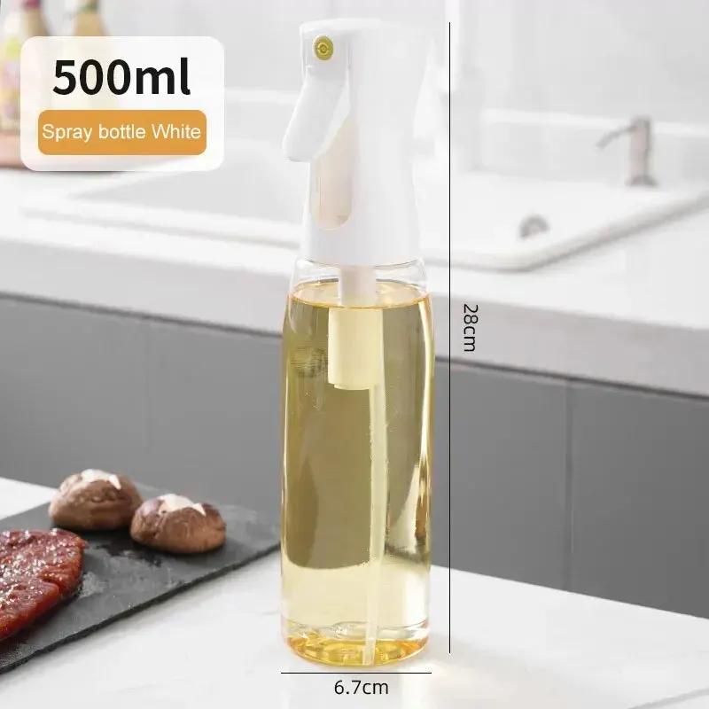Ölsprühflasche Topf Küche Haushalt Speiseölspender Olivenölsprüher Mister für Luftfritteuse Salatbacken 500ml weiß