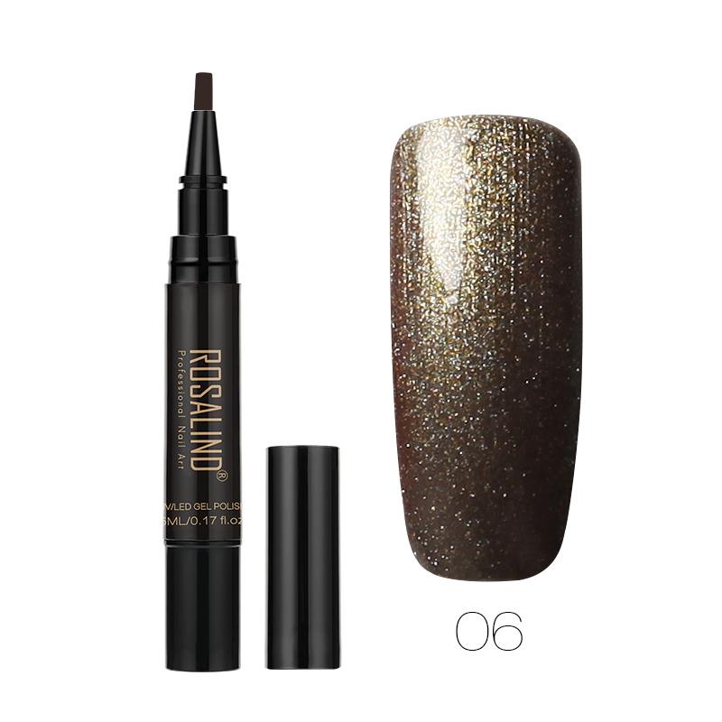 ROSALIND Nagellack-Gel-Nagellackstift, Nagelpinselstift, Gel-Nagelstift, einfach aufzutragender Gel-Nagellackstift für Nagelkunst-Design