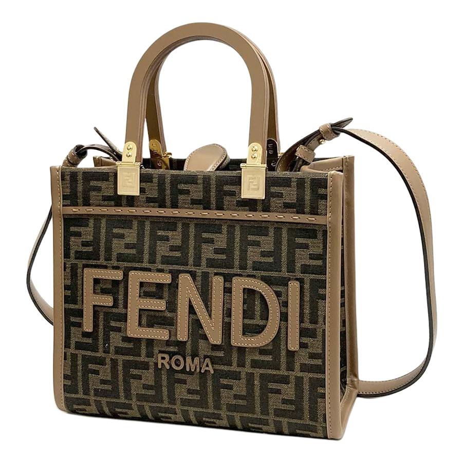 Fendi Sunshine FF Muster Tote Bag Mit Abnehmbarem Schultergurt Damen Tote Bag Braun 8BH394ALVYF1GE3 Basic Set (Bag+Dust Bag)