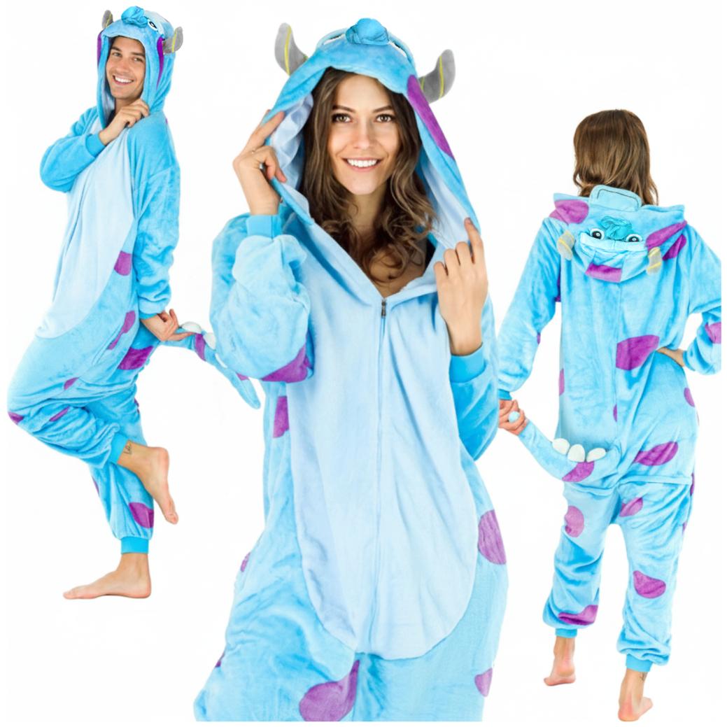 Sulley Monster AG. Kigurumi Onesie Kostüm - M Sulley Monster Onesie Kostüm - Groß blue
