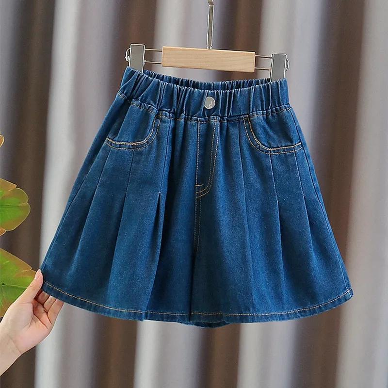 Mädchen Denim Shorts Sommer Kindermode Denim Hosen Kinderkleidung 160 blau
