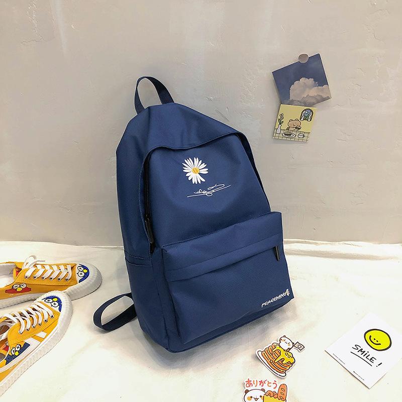 Neuer Rucksack, modisch, kleine Schultasche, bedruckt, Gänseblümchen-Rucksack, lässiger Reiserucksack, Outdoor-Strandtasche, Camping-Rucksack blau