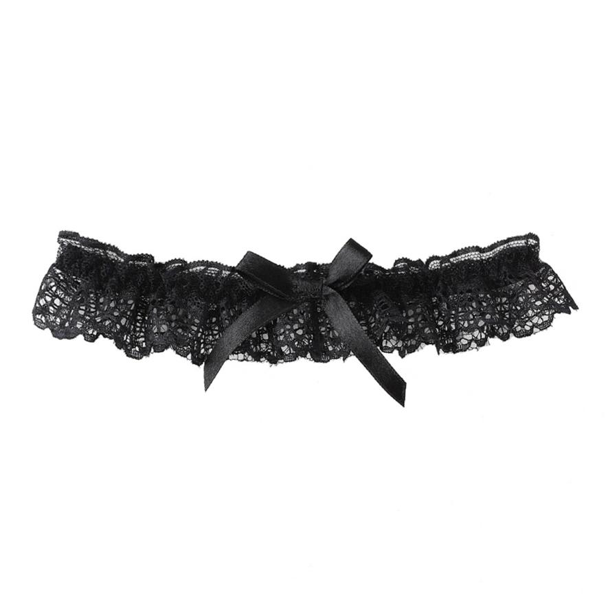 Spitze Prinzessin Stil Oberschenkel Ring Strumpfband Zubehör Hals Ring Bein Ärmel Braut Hochzeit Bein Blume schwarz