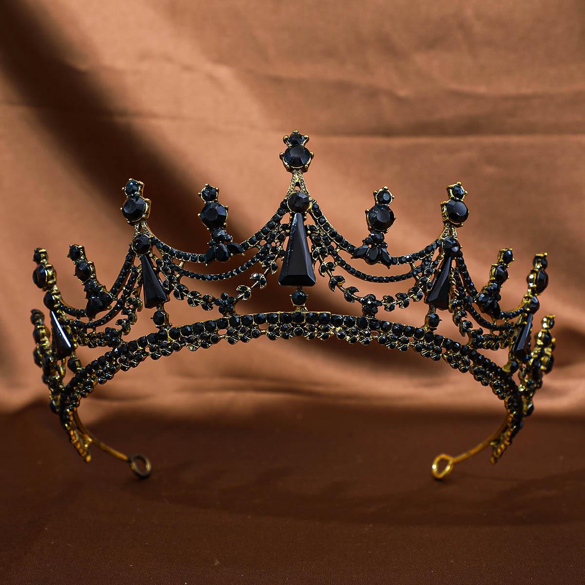 Halbrundes Wasserdiamant-Kronen-Stirnband Kopfschmuck Prinzessin Braut Hochzeitskrone Kopfschmuck Hochzeitskleid und Abendkleid Accessoires brown
