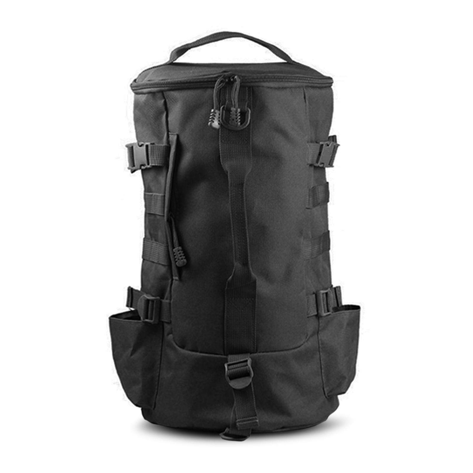 Multifunktionaler Angelrucksack mit großer Kapazität für Outdoor-Reisen, Camping, Angelrolle, Tackle-Tasche schwarz