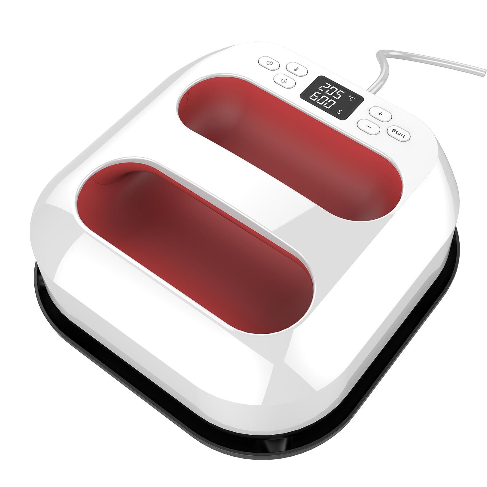 Hand-Heißpressmaschine, 22,9 x 22,9 cm, Eisenpresse, schnelles Aufheizen, einstellbare Temperatur und automatischer Timer R-US rot