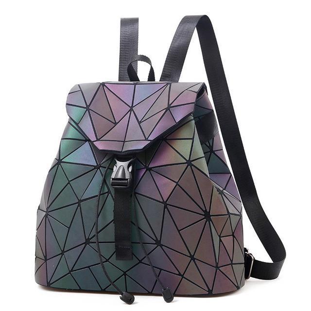 Geometrische Rucksäcke für Damen, leuchtender Laser, kleine Rucksäcke für Teenager-Mädchen, Schultaschen, Rucksack Large-35×35×15