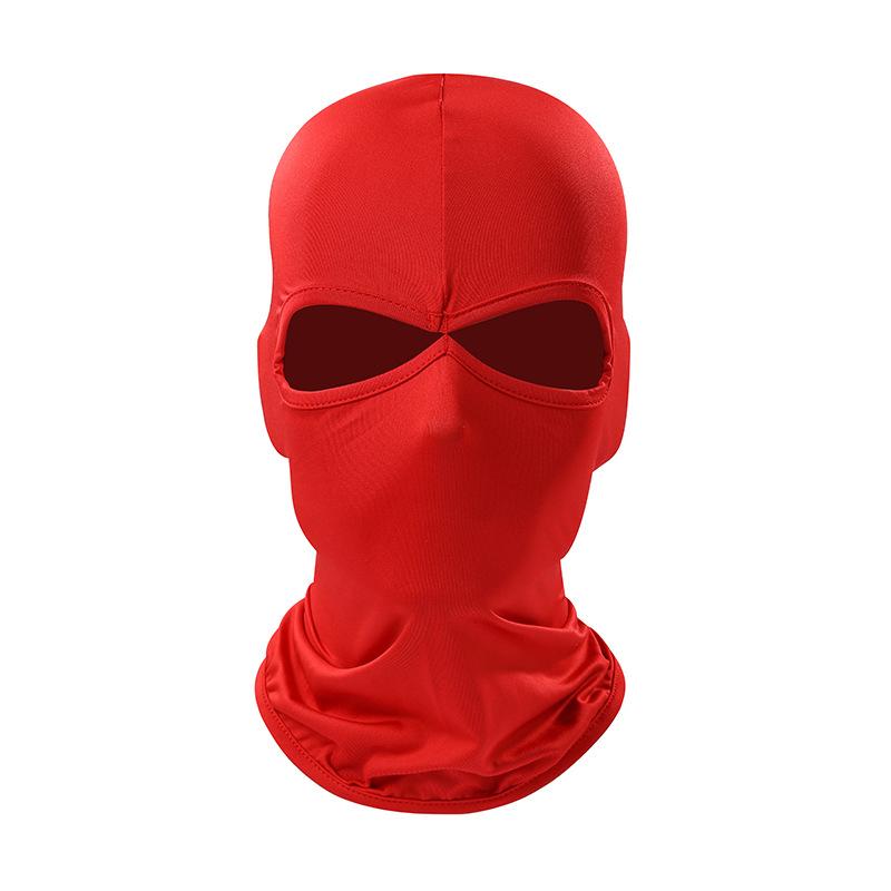 2-Loch Sturmhaube Motorrad Gesichtsmaske Moto Helm Bandana Kapuze Ski Hals Vollgesichtsmaske Winddicht Gesichtsschild Herren Biker Maske rot