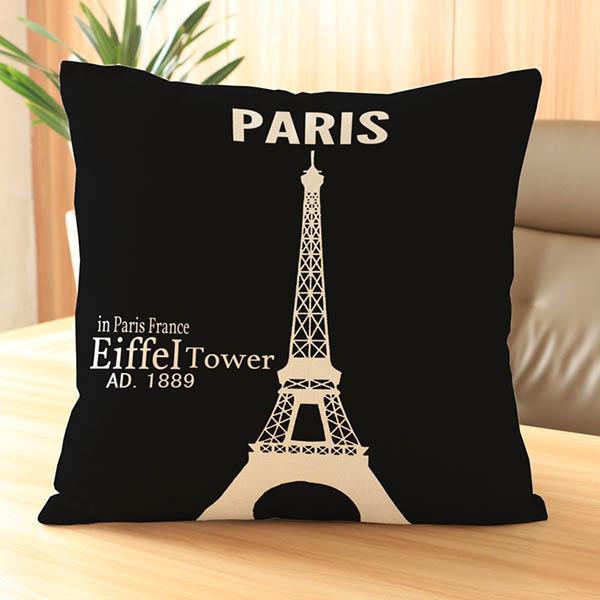 Frankreich Paris der Eiffelturm Druck Wohnzimmer Sofa Dekorative Kissen Autositz Stuhl Baumwolle Leinen Kissen Für Hinterhof Stuhl 45x45 No Filling