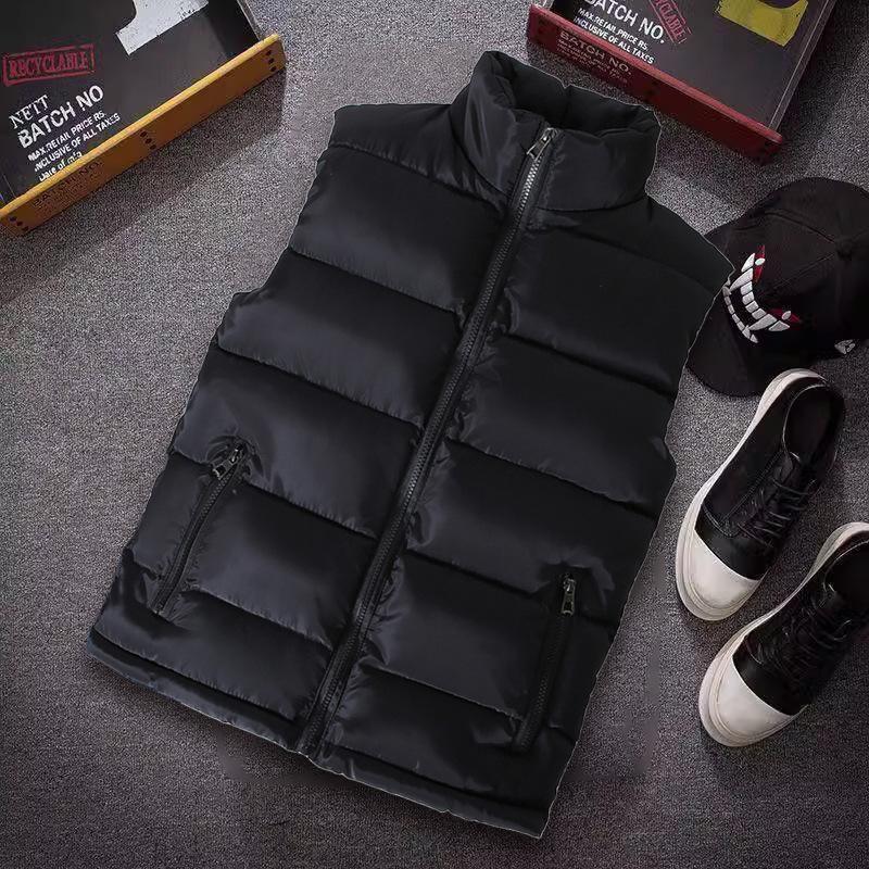 Weiße Weste Jacke Männer Slim Fit Stehkragen Ärmellose Puffer Jacken Frühling Herbst Casual Weste Männer Warmen Mantel M schwarz
