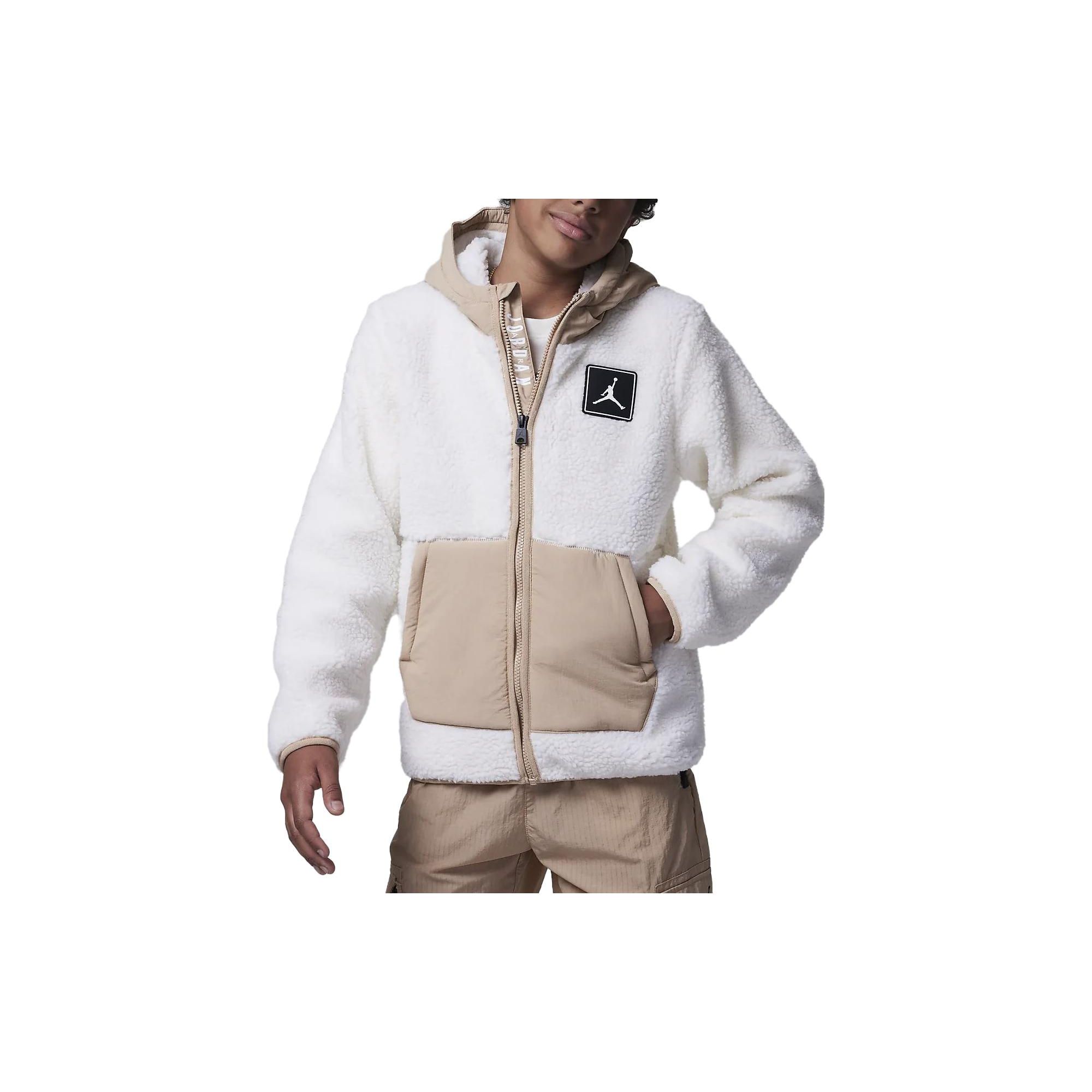 Jordan Color Block Logo Print Kapuzenjacke mit Reißverschluss Langarm Kinderjacken Mehrfarbig FV2510-133 M