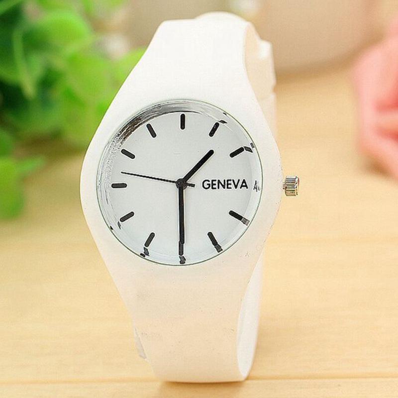 Trendy Unisex Paar Uhren Trendy Kinder Frauen Genf Männer Heißer Verkauf Silikon Analog Koreanische Sport Uhr Gelee Uhren Hohe Qualität Student Unisex weiß