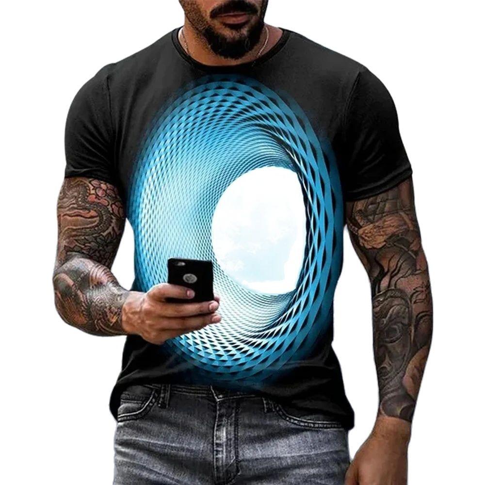Mode Heiße Verkäufe Persönlichkeit Spaß Sky grafik t-shirts Für Männer Neue Casual Drei-dimensional Vortex Gedruckt Übergroßen Oansatz Tees 6XL