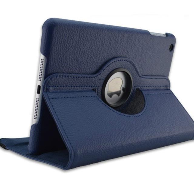 Für iPad 10,2 Air 2 Air 1 iPad 9,7 2018 2017 Fall Abdeckung A1822 A1823 A1893 A1954 5th 6th Generation fall 360 Grad Rotierenden Funda For iPad 9.7 2017-18 dunkelblaue