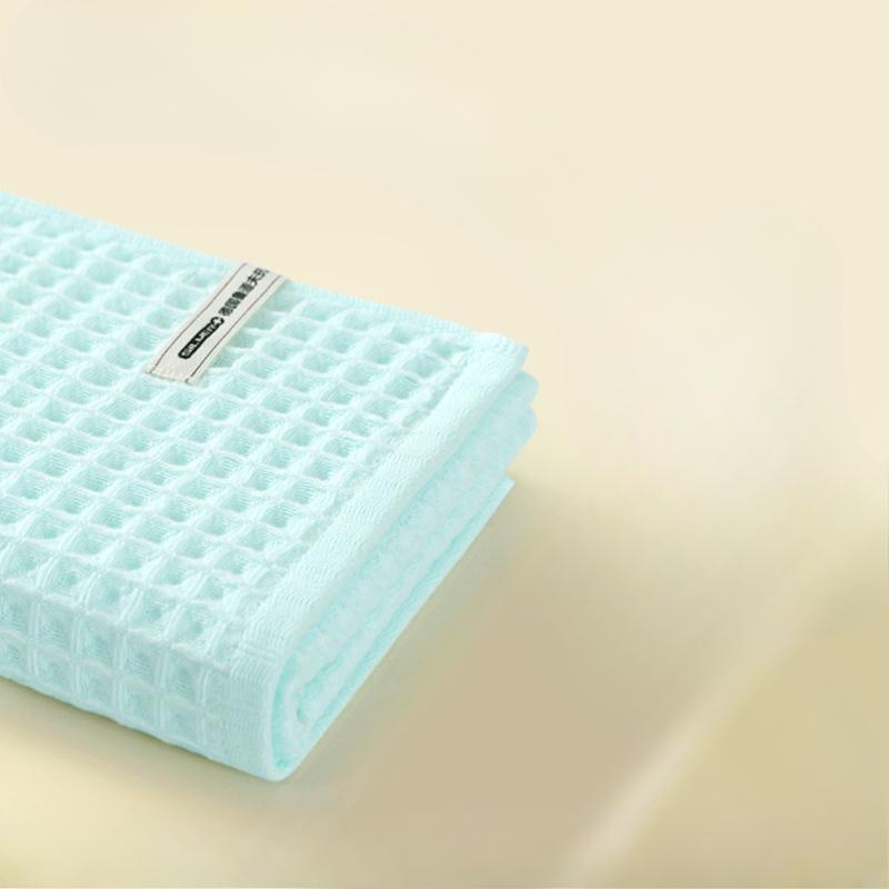 Antibakterielles Handtuch aus reiner Baumwolle Badetuch Waffel mit Aufhängeschlaufe Mull Dreiteiliges Set aus Baumwoll-Badetuch Nimmt Wasser auf 34×34cm