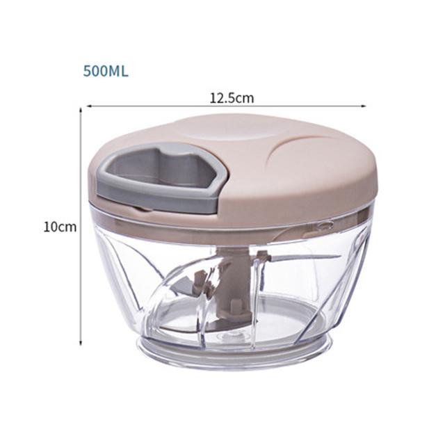 500/900ML Knoblauch Chopper Manuelle Drehen Gemüse Cutter Chopper Slicer Obst Knoblauch Brecher Küche Gadget Mixer Fleischwolf 500ml rosa