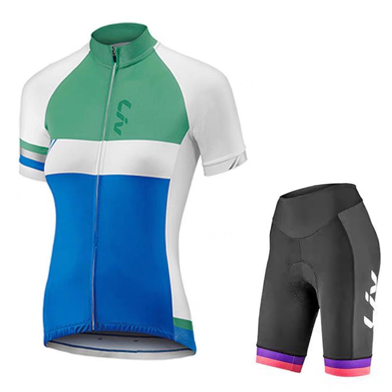 Damen Professionelles Team Radtrikot Sommer Straßenradsport Bekleidung Radsport Trägerhose Feuchtigkeitsableitend Radsport Shorts Set L graue