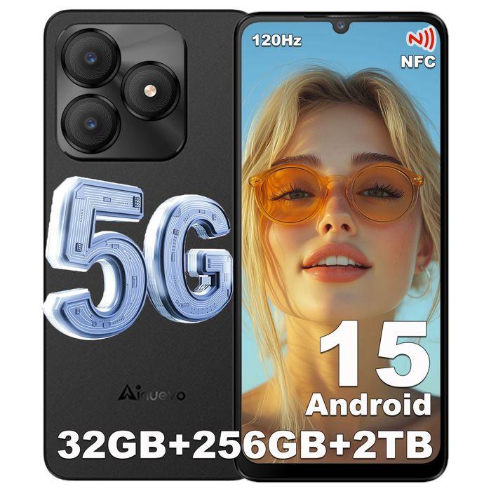 Smartphone 5G Ainuevo Neo S25 Pro 32GB+256GB 6.75  Smartphone Günstig Android 15 5280mAh Handy Dural SIM/NFC/64MP Schwarz schwarz